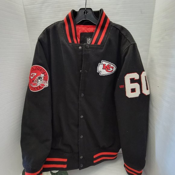 NFL Team Kansas City Chiefs KC Black Red Patch 60 Taylor Swift Jacket Unisex M